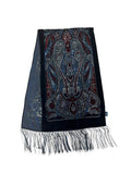 Stylish Embroidered Scarf with Fringes