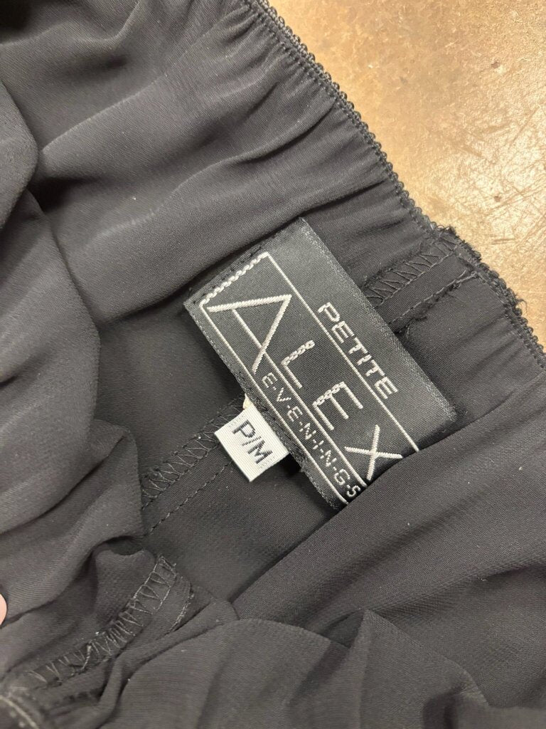 PM- Alex Evenings Petite Black Wide Leg Pants