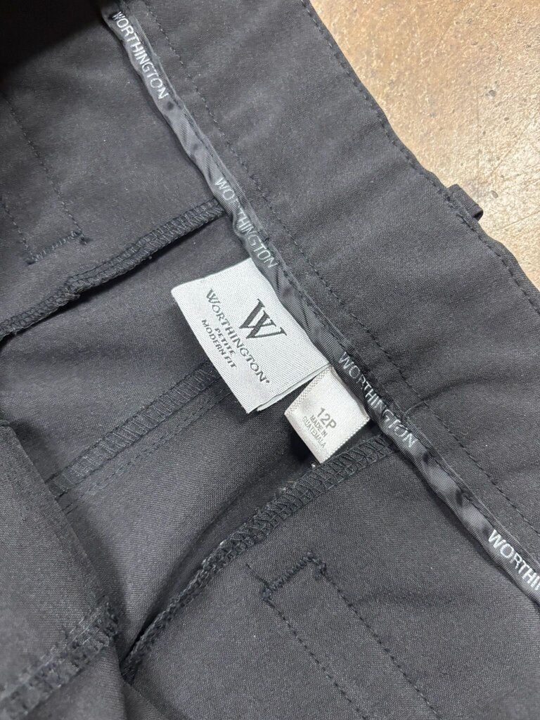Worthington SIZE 12P Women's Black Flared Pants