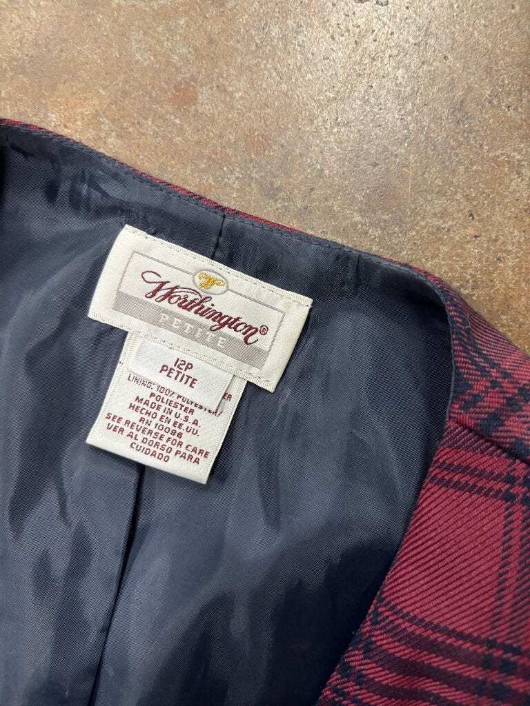 Worthington size 12 Petite Plaid Blazer
