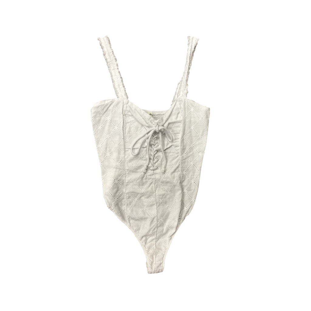 S- Free People Intimately White Bodysuit