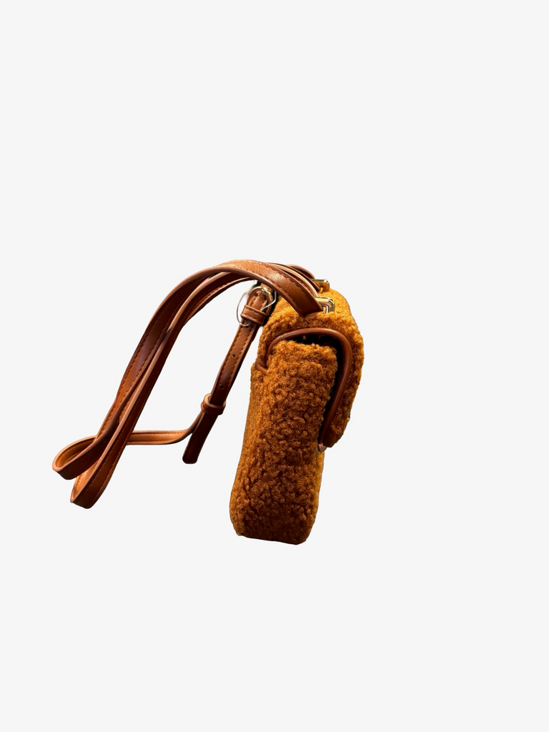 Fuzzy Brown Crossbody Bag