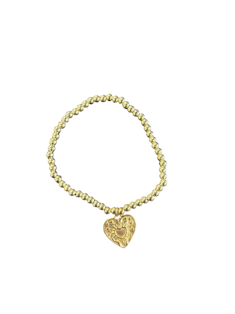 Gold Heart Charm Bracelet