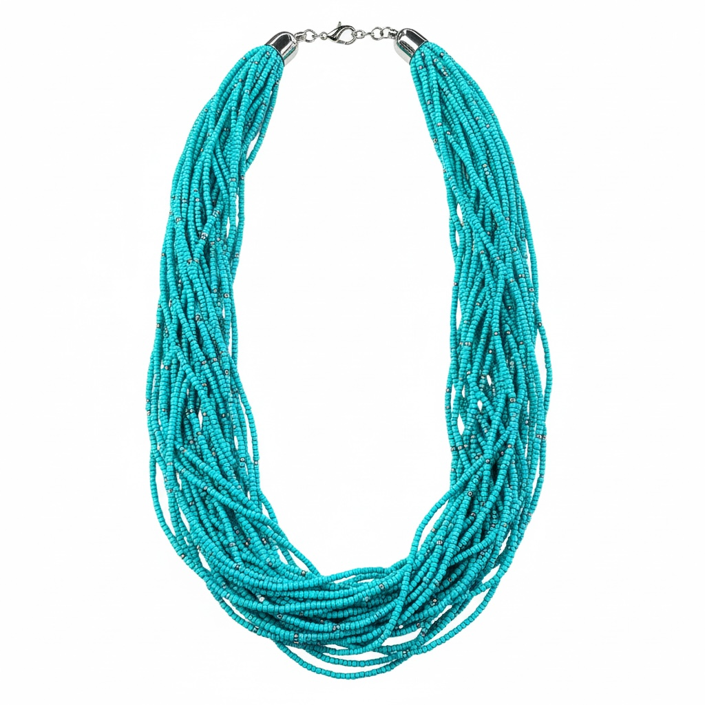 Multi-strand Turquoise Beaded Necklace