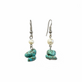 Turquoise and Pearl Drop Earrings