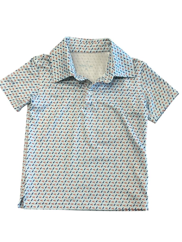 3T- Properly Tied 3T Lobster Print Polo Shirt