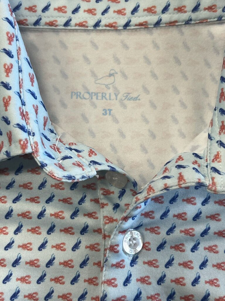 3T- Properly Tied 3T Lobster Print Polo Shirt