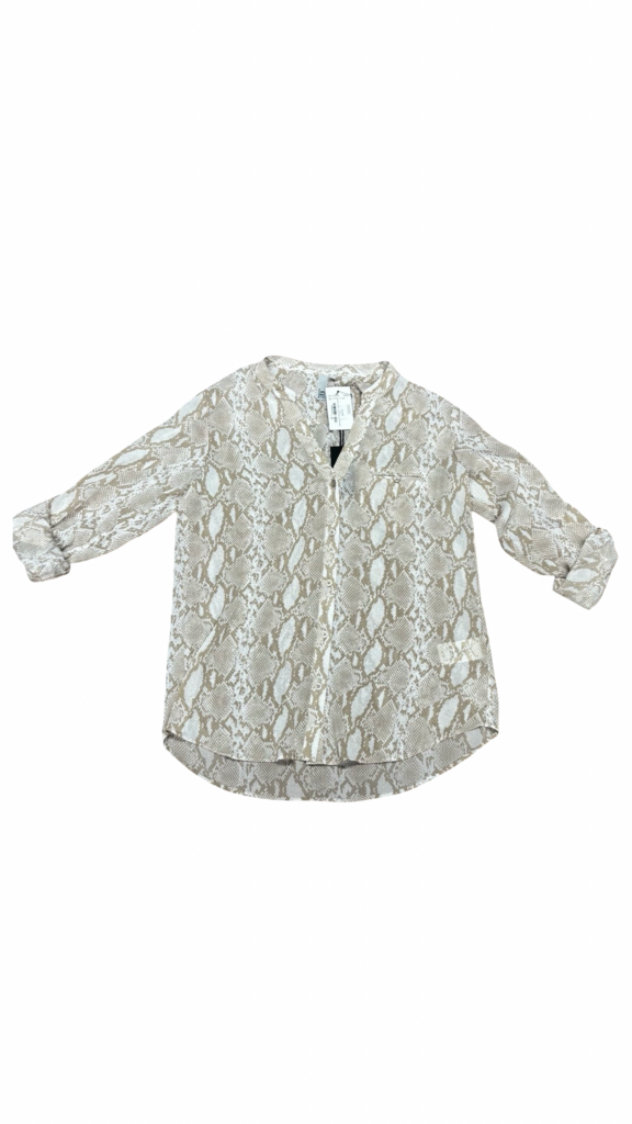 KUT From The Kloth Jasmine Printed Top in Python Light Taupe