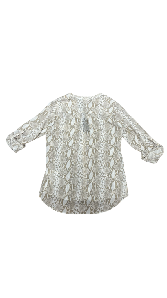KUT From The Kloth Jasmine Printed Top in Python Light Taupe