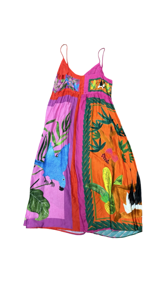 L- FARM Rio Colorful Tropical Print Summer Dress