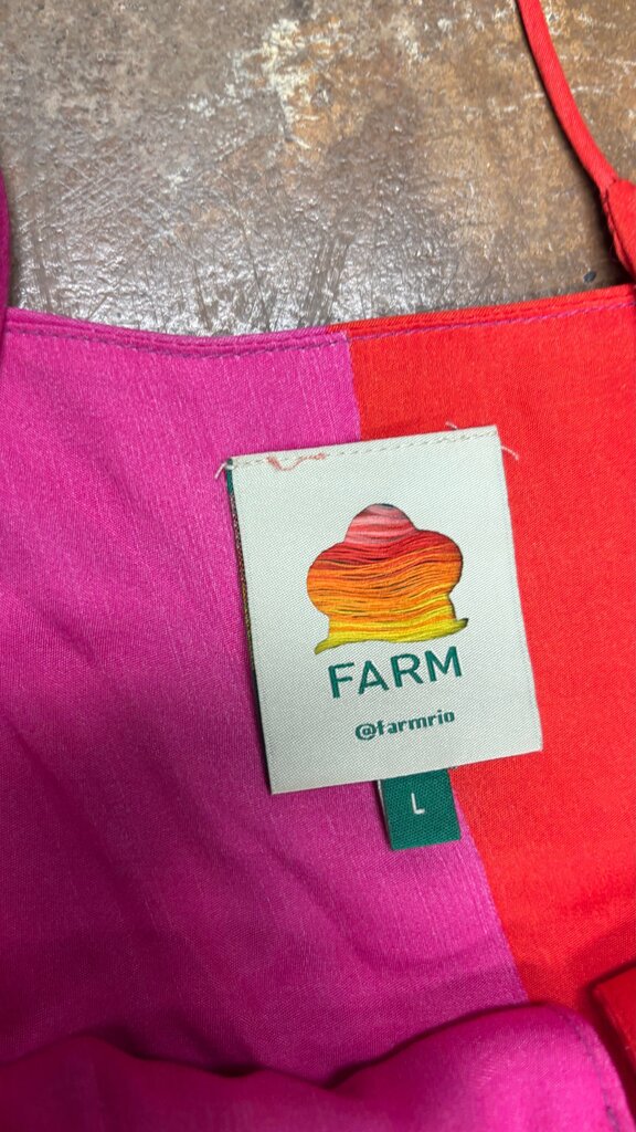 L- FARM Rio Colorful Tropical Print Summer Dress
