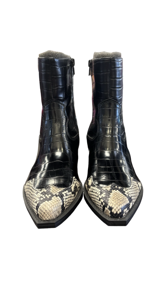 SIZE 8 Crocodile and Snake Skin Print Ankle Boots