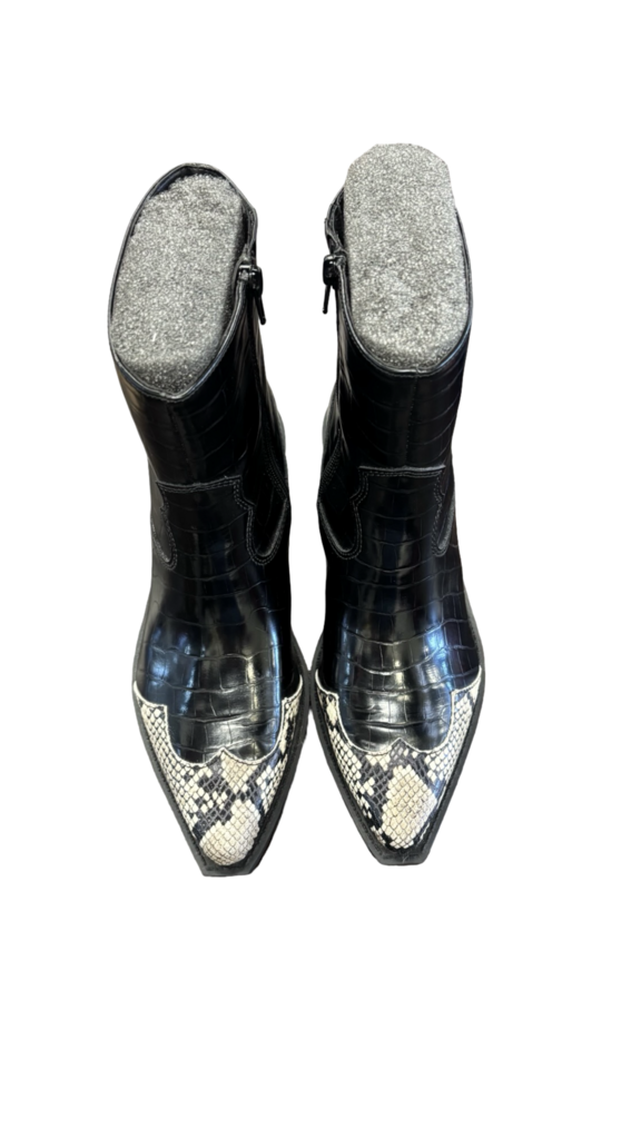 SIZE 8 Crocodile and Snake Skin Print Ankle Boots
