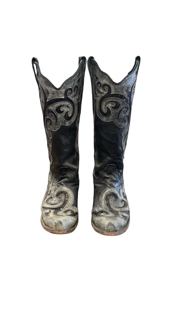 SIZE 8 Corral Vintage Black Western Boots with Embroidery