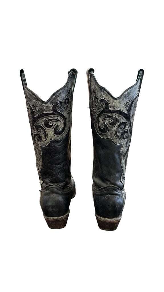 SIZE 8 Corral Vintage Black Western Boots with Embroidery