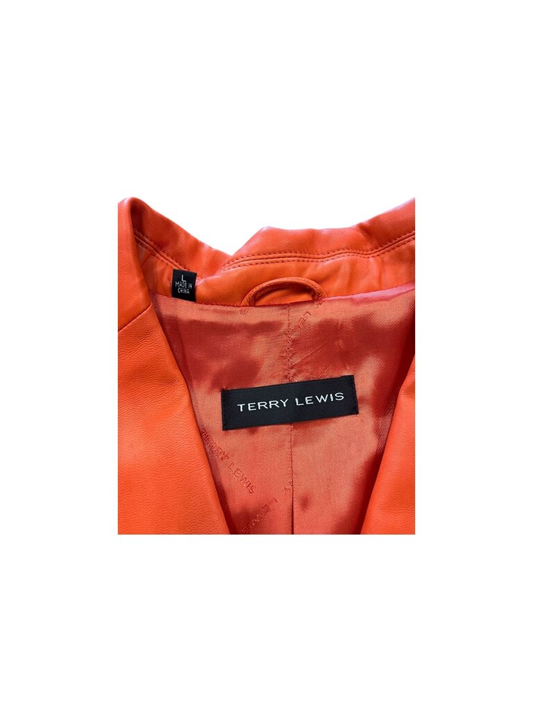 Size L- Terry Lewis Orange Leather Blazer