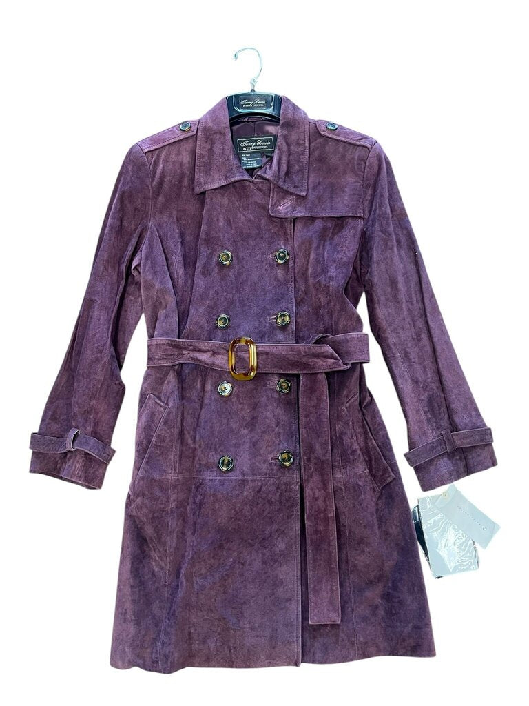M- Terry Lewis Classic Luxuries Purple Suede Trench Coat
