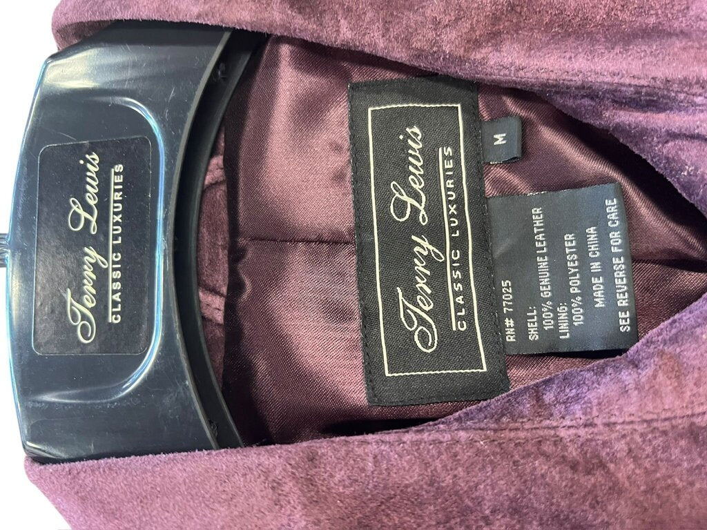 M- Terry Lewis Classic Luxuries Purple Suede Trench Coat