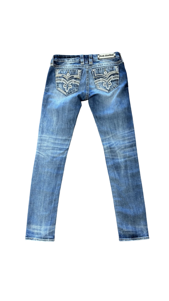 Size 28- Rock Revival Women's Distressed Skinny Jeans