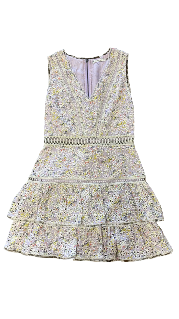 Size 8- Alice + Olivia Floral Embroidered Dress