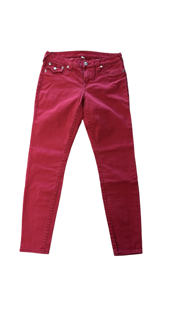 Size 29- True Religion Women’s Red Skinny Jeans