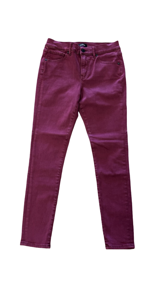 4R- Express Skinny Jeans in Burgundy