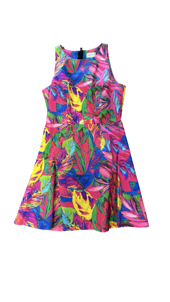 Size 10- Milly Colorful Leaf Print Dress
