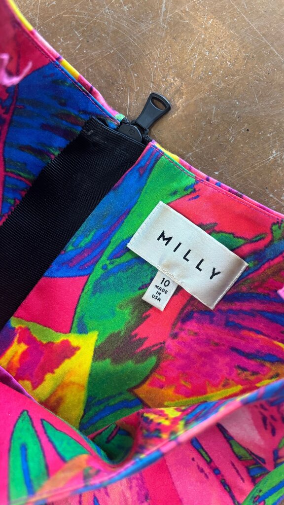 Size 10- Milly Colorful Leaf Print Dress
