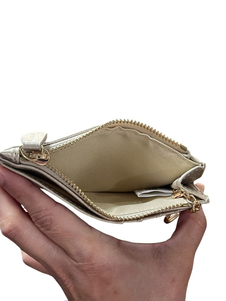 Metallic Silver Keychain Wallet