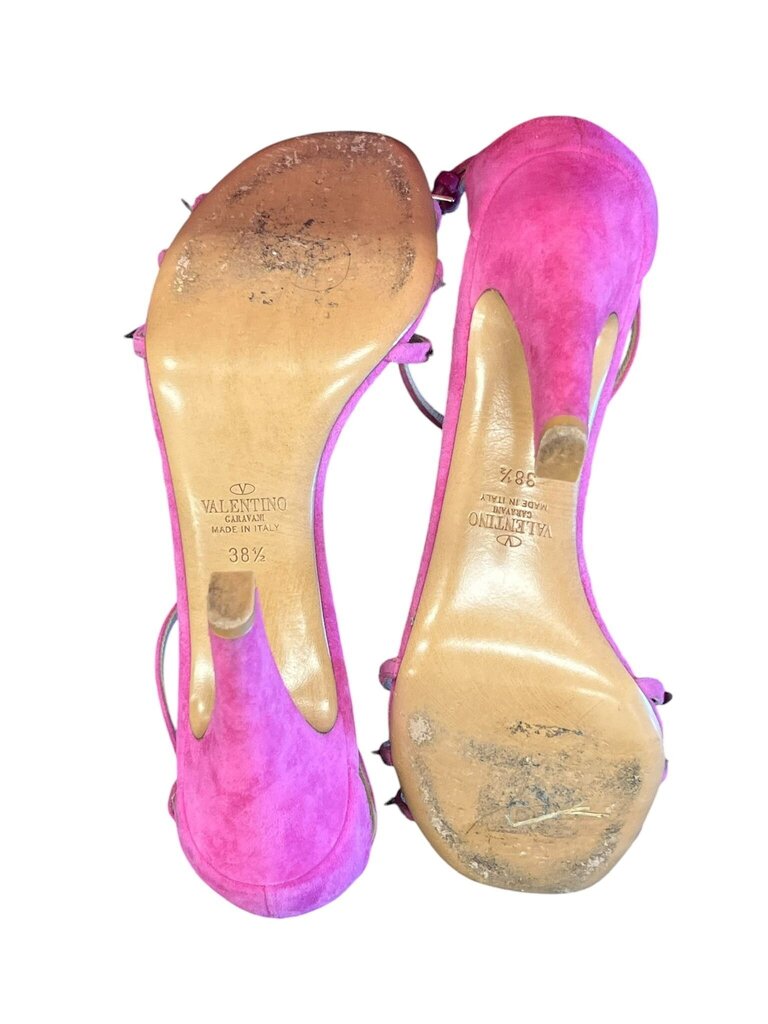 SIZE 38.5 Valentino Pink Suede High Heels