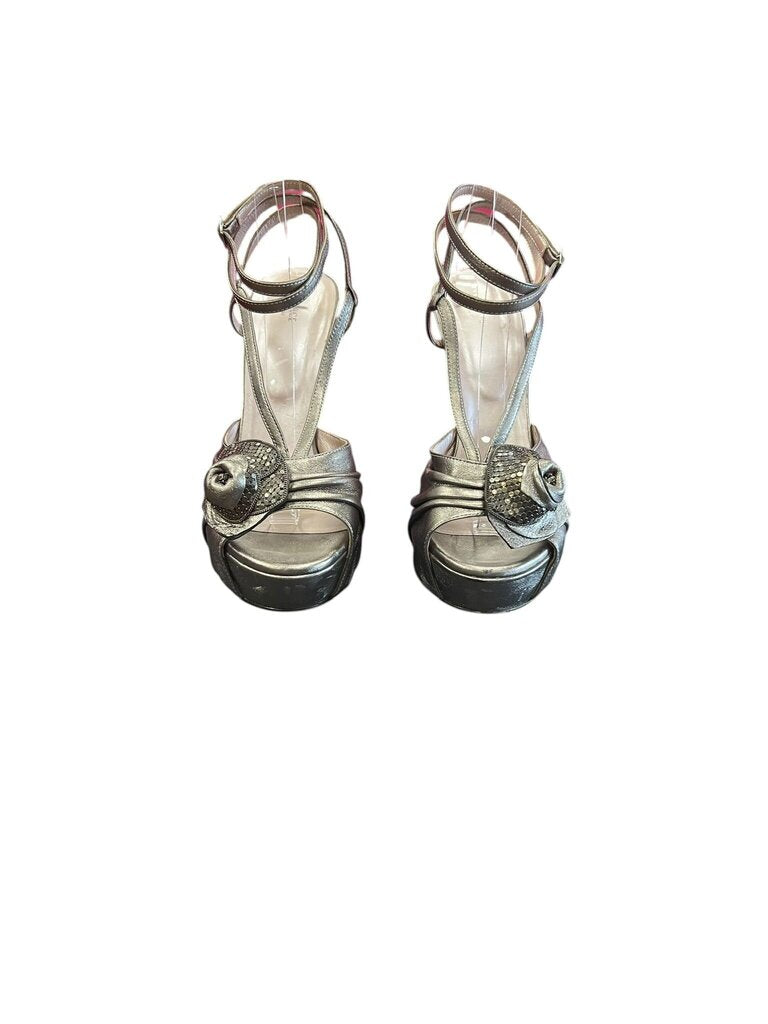 Versace Silver High Heel Sandals