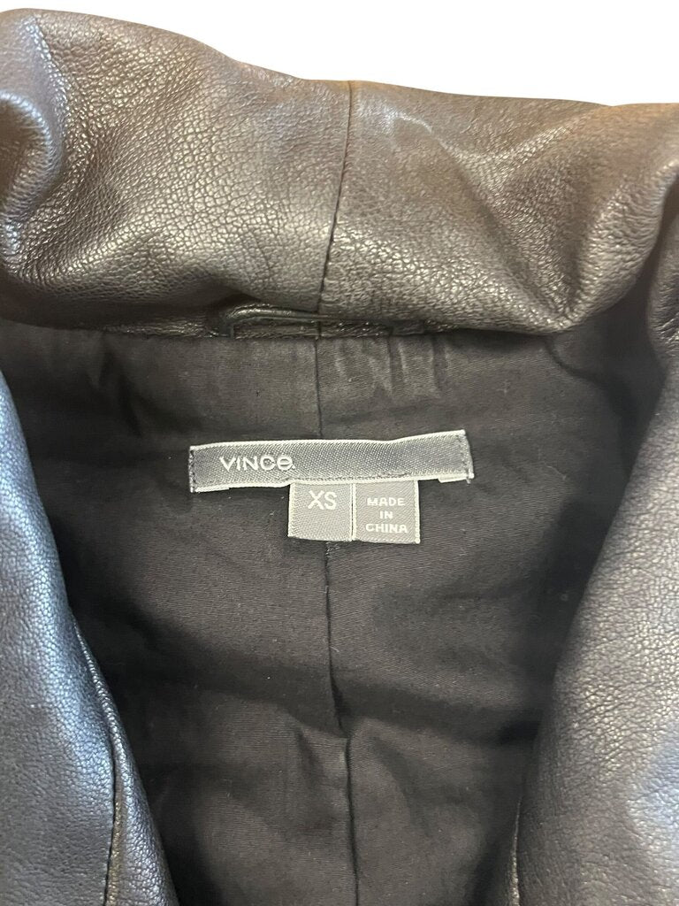 Size XS Women's Vince Black Leather Jacket