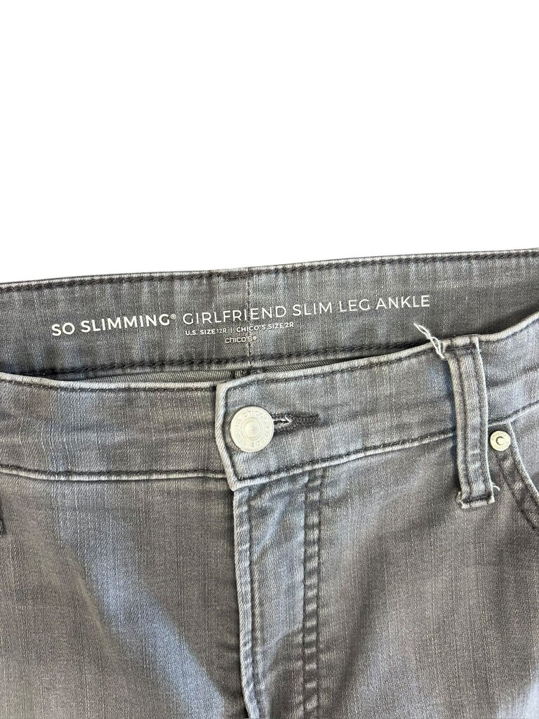 Size 12- Chico's So Slimming Girlfriend Slim Leg Ankle Jeans