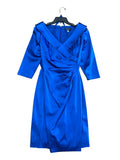 Size 10p- Tahari Arthur S. Levine Blue Satin Dress