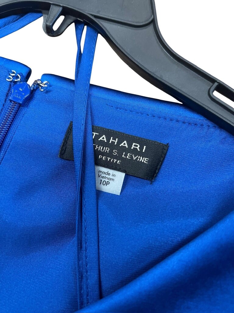 Size 10p- Tahari Arthur S. Levine Blue Satin Dress