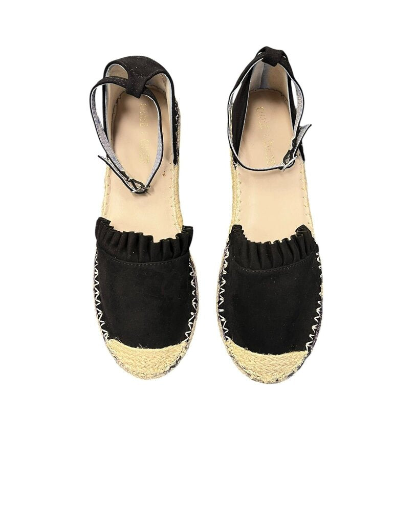 Size 9 Women's Black Espadrille Slingback Flats