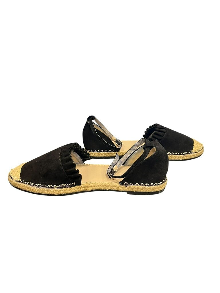 Size 9 Women's Black Espadrille Slingback Flats