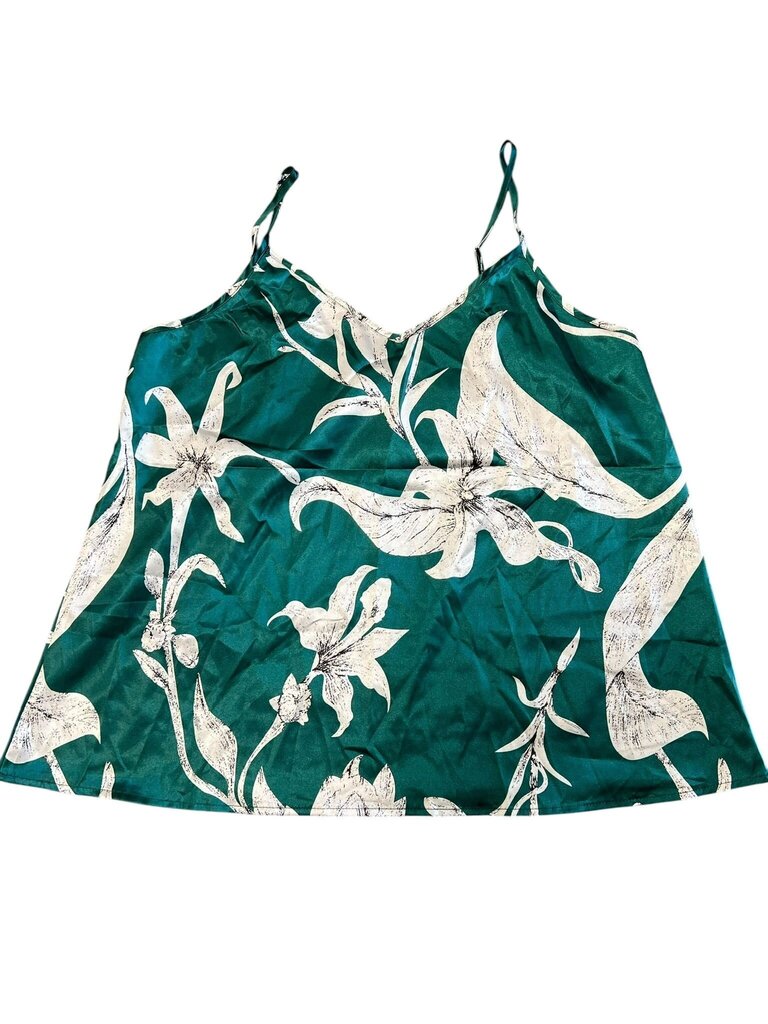 Size XL Floral Print Spaghetti Strap Top