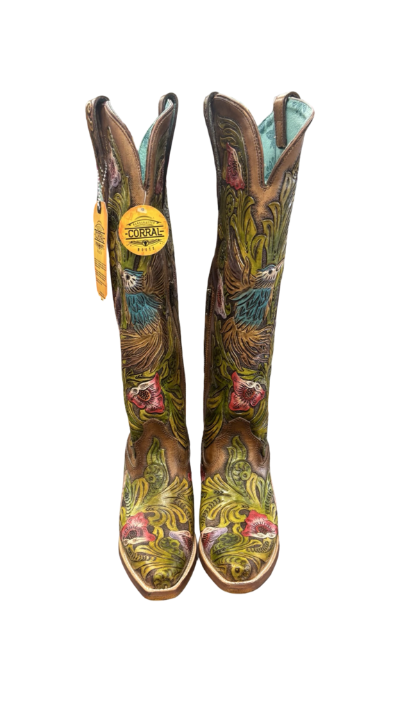 Size 7.5 Corral Women's Floral Embroidered Cowboy Boots