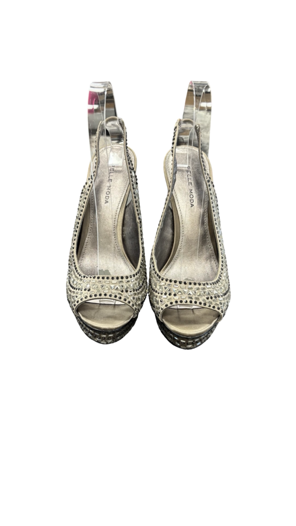 Pelle Moda Open-Toe Heels with Embellishments
