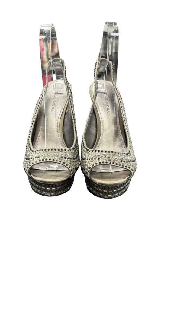 Pelle Moda Open-Toe Heels with Embellishments
