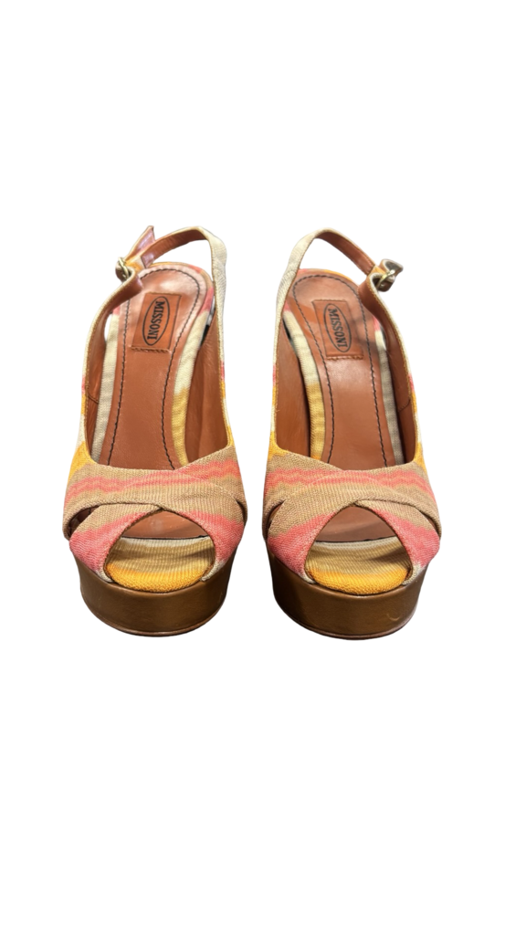 Size 38 Missoni Colorful Slingback Heels