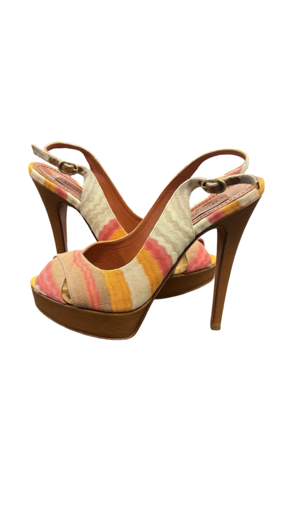 Size 38 Missoni Colorful Slingback Heels