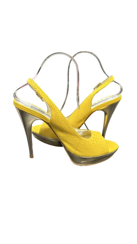 Size 7.5 Gianni Bini Yellow High Heeled Slingback Shoes