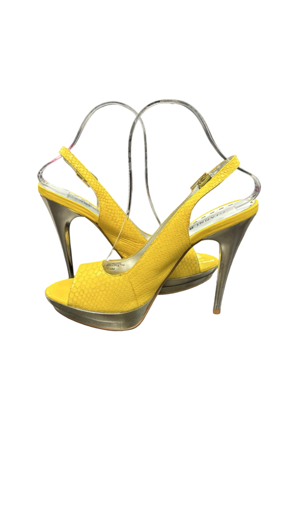 Size 7.5 Gianni Bini Yellow High Heeled Slingback Shoes