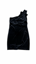 Large Michael Kors Black Velvet One-Shoulder Dress