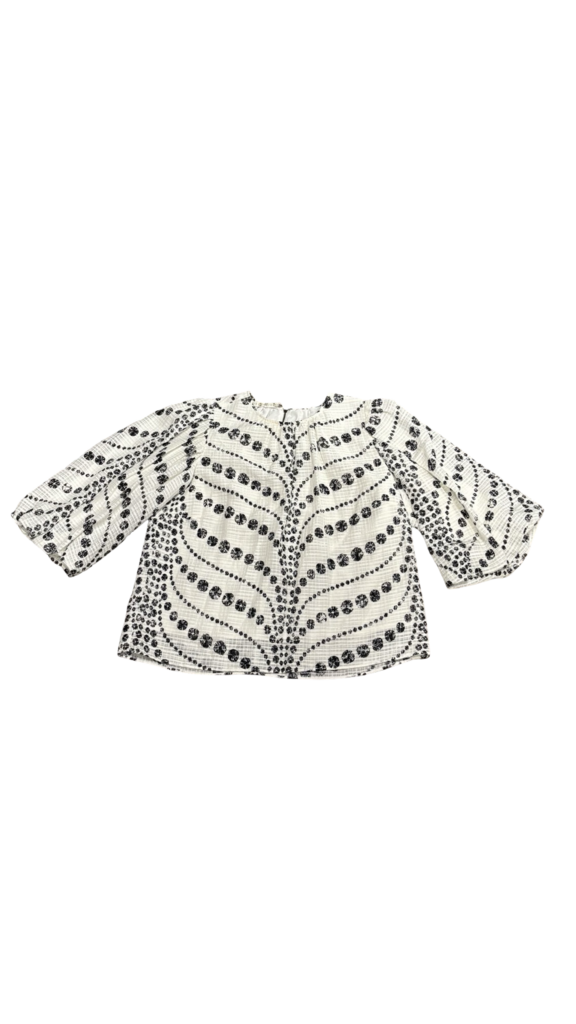 Medium Marie Oliver Black and White Patterned Blouse