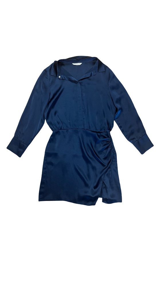 Large Amanda Uprichard Navy Satin Dress