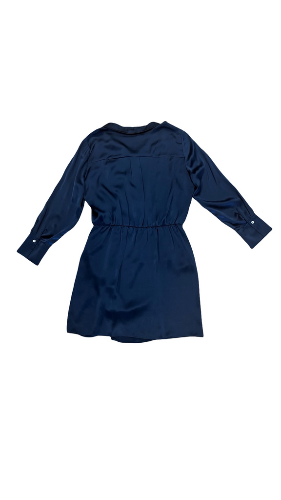 Large Amanda Uprichard Navy Satin Dress