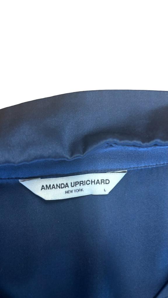 Large Amanda Uprichard Navy Satin Dress